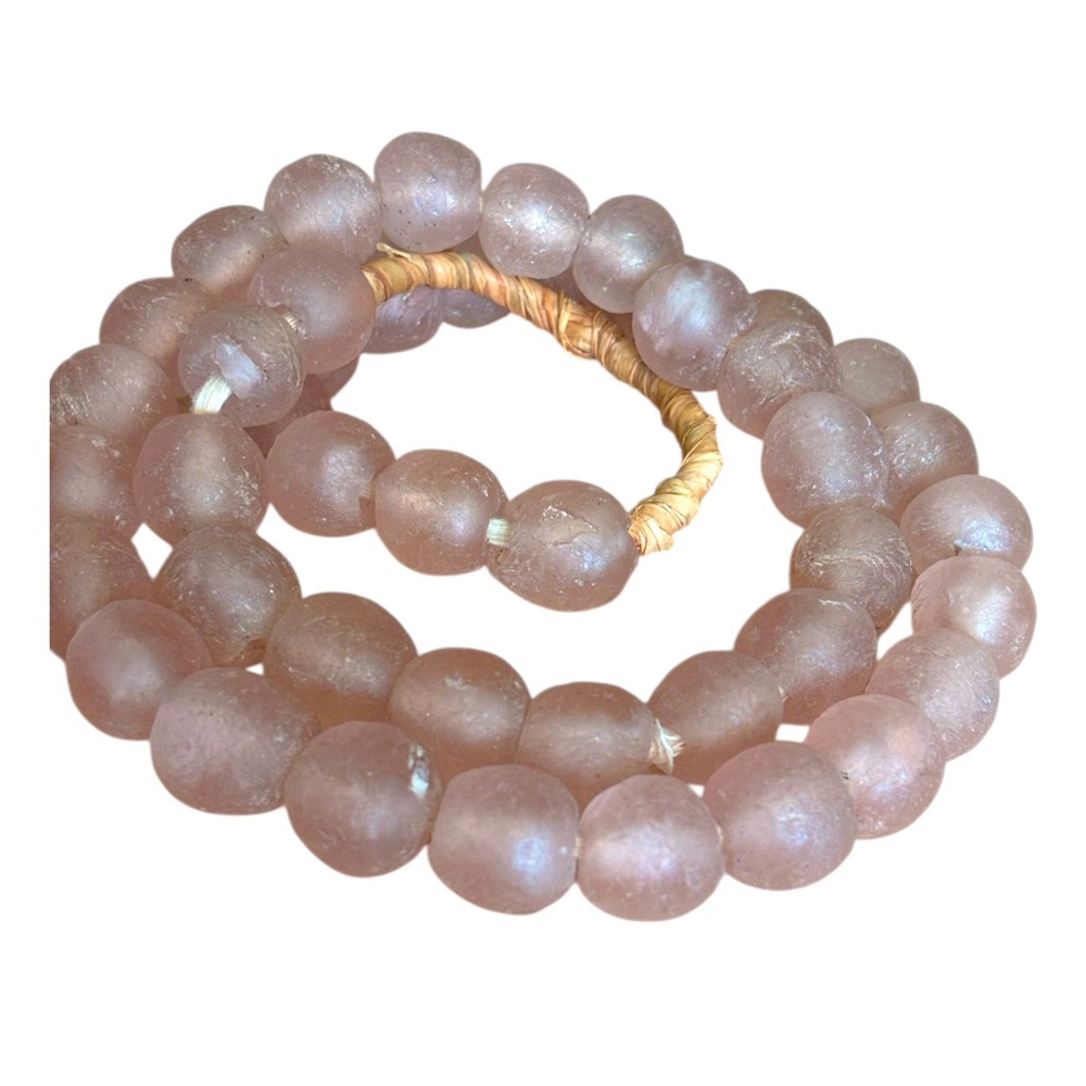 Pink Recycled Glass Bead Necklace – Ghanaian Fair Trade